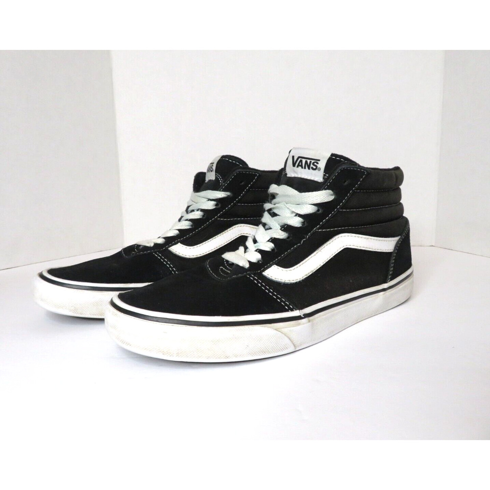 Vans Old Skool SK8-Hi Men's Black White Canvas Shoes Mid Top Sneakers - Size 7.5